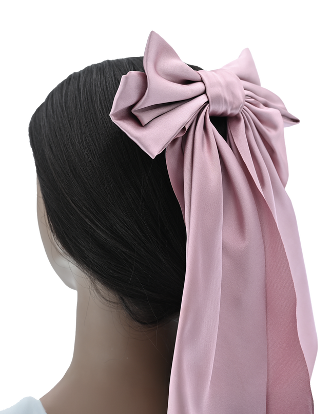 Satin Ribbon Flowing Bow Hairclip