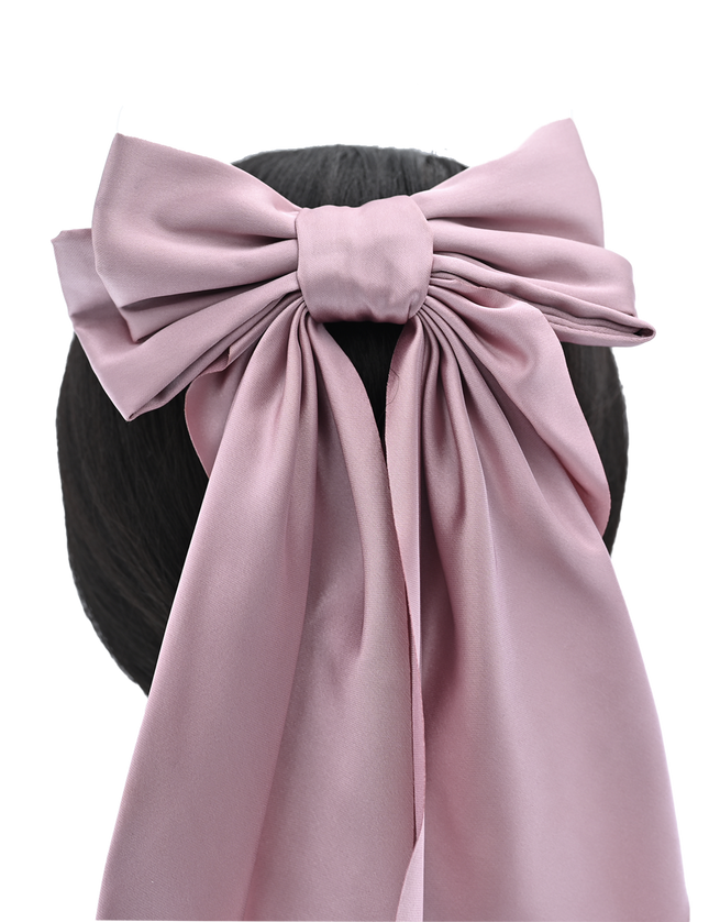 Tulleen-THC25002-Satin Ribbon Flowing Bow Hairclip