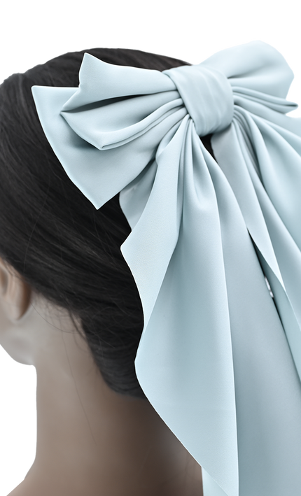 Satin Ribbon Flowing Bow Hairclip