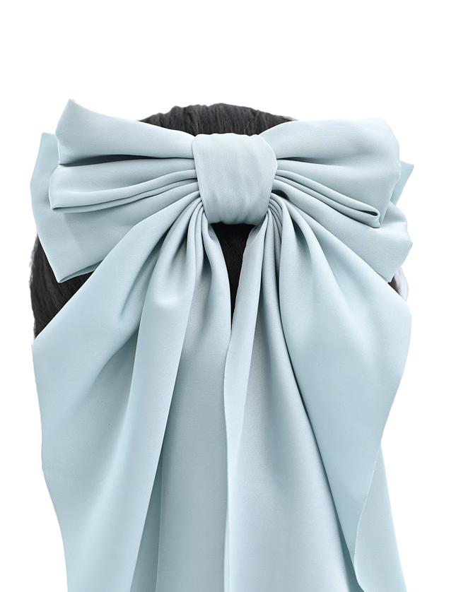 Tulleen-THC25002-Satin Ribbon Flowing Bow Hairclip