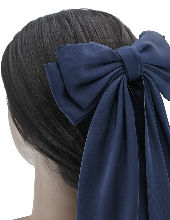 Tulleen-THC25002-Satin Ribbon Flowing Bow Hairclip