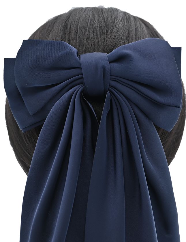 Tulleen-THC25002-Satin Ribbon Flowing Bow Hairclip