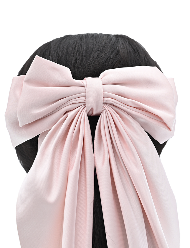 Tulleen-THC25002-Satin Ribbon Flowing Bow Hairclip