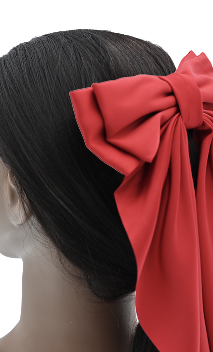 Satin Ribbon Flowing Bow Hairclip