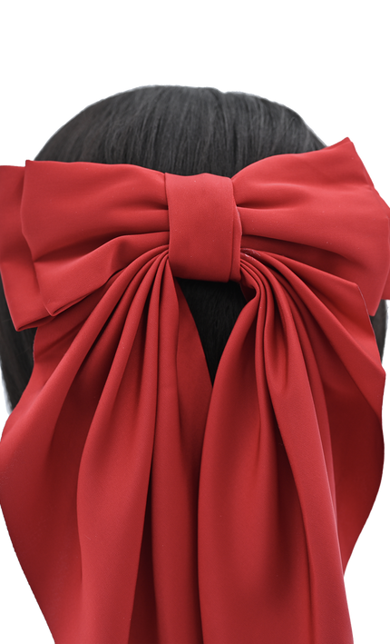 Satin Ribbon Flowing Bow Hairclip