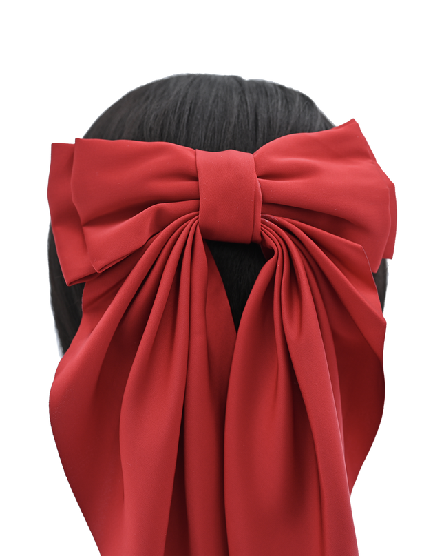Satin Ribbon Flowing Bow Hairclip