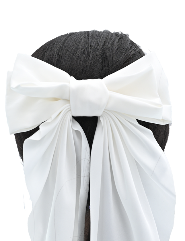 Tulleen-THC25002-Satin Ribbon Flowing Bow Hairclip
