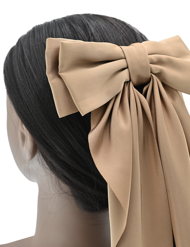 Tulleen-THC25002-Satin Ribbon Flowing Bow Hairclip