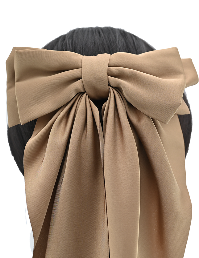 Tulleen-THC25002-Satin Ribbon Flowing Bow Hairclip