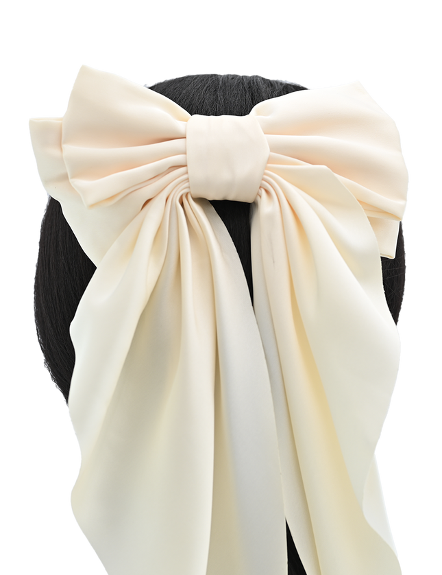 Tulleen-THC25002-Satin Ribbon Flowing Bow Hairclip