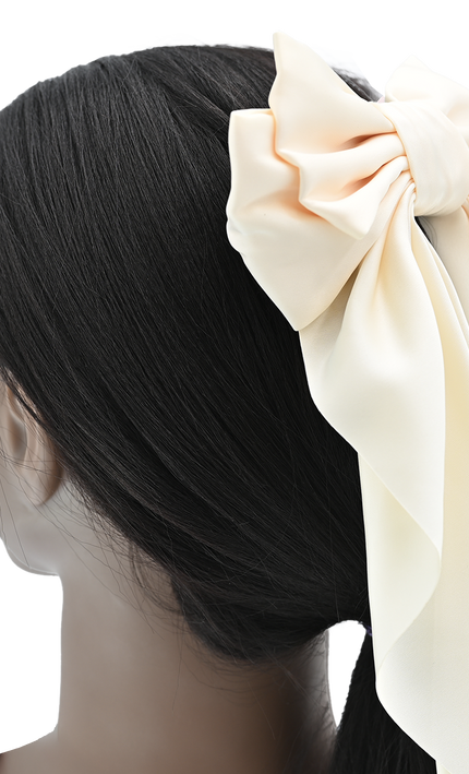 Satin Ribbon Flowing Bow Hairclip