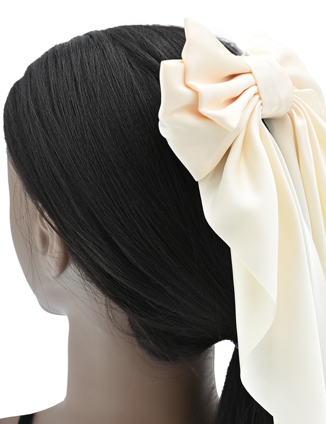 Tulleen-THC25002-Satin Ribbon Flowing Bow Hairclip