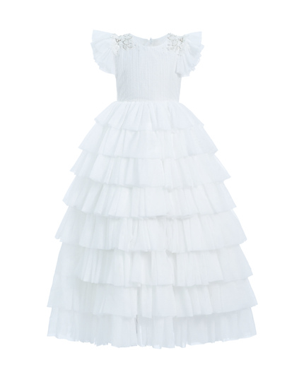 White Layered Tulle Abbyfield Dress
