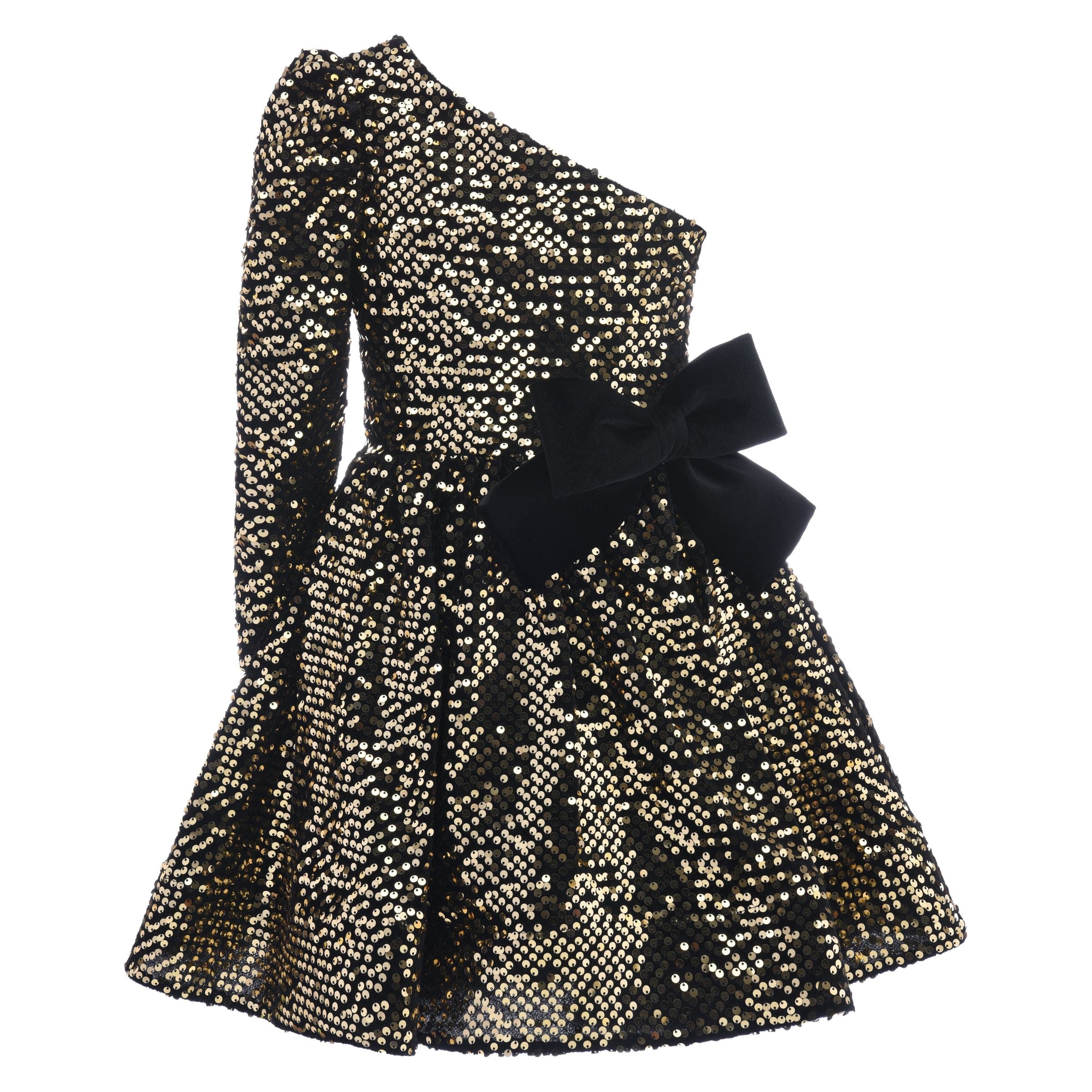 Tulleen Black Gold Sequin Bow Zoria Dress Tulleen Black Gold Sequin Bow Zoria Dress