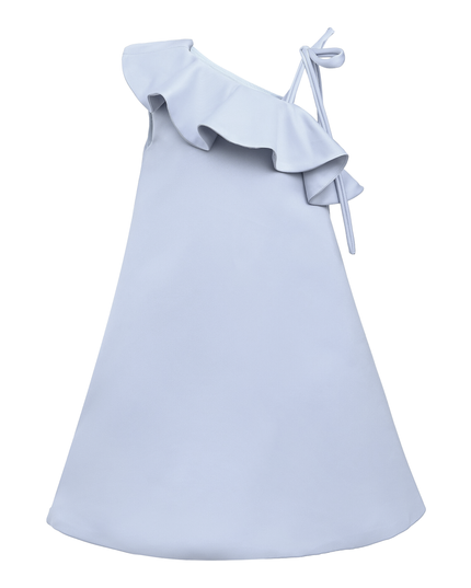 Blue Petulla Off Shoulder Ruffle Dress