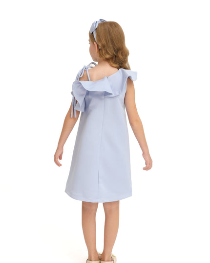 Blue Petulla Off Shoulder Ruffle Dress