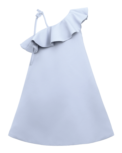 Blue Petulla Off Shoulder Ruffle Dress