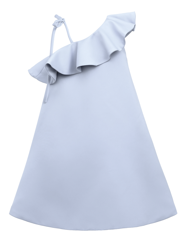 Blue Petulla Off Shoulder Ruffle Dress