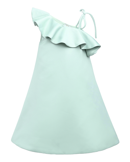 Green Petulla Off Shoulder Ruffle Dress