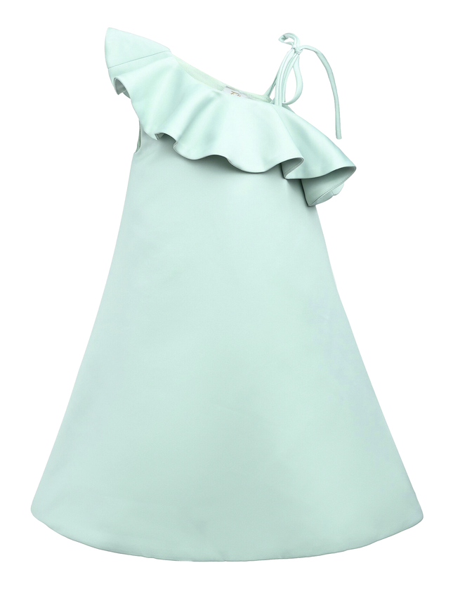 Green Petulla Off Shoulder Ruffle Dress