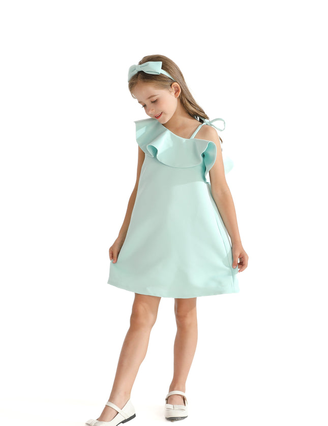 Green Petulla Off Shoulder Ruffle Dress