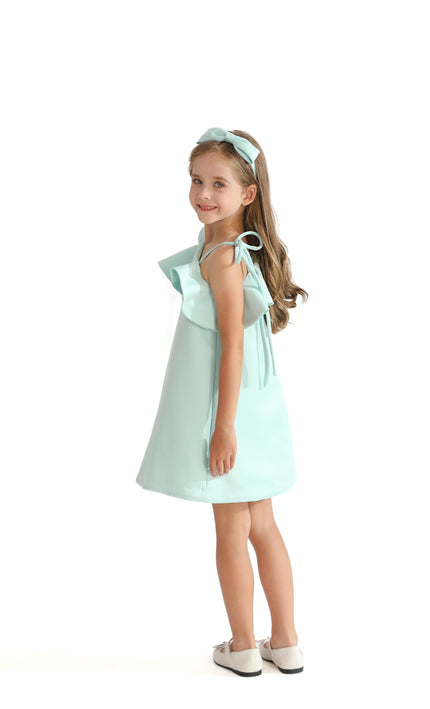 Green Petulla Off Shoulder Ruffle Dress