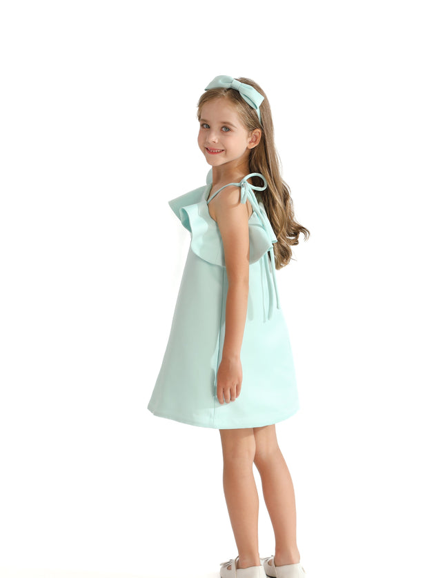 Green Petulla Off Shoulder Ruffle Dress
