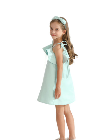 Green Petulla Off Shoulder Ruffle Dress