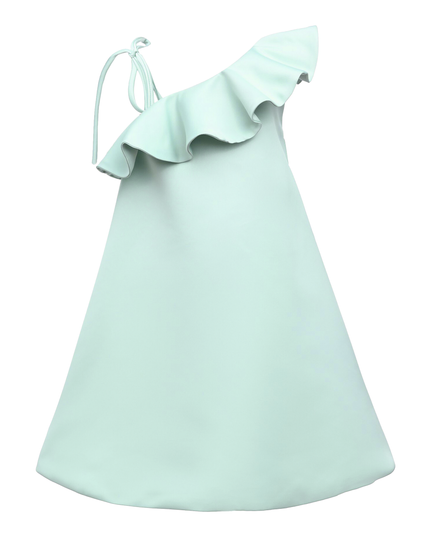 Green Petulla Off Shoulder Ruffle Dress
