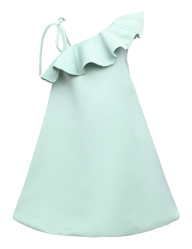 Green Petulla Off Shoulder Ruffle Dress