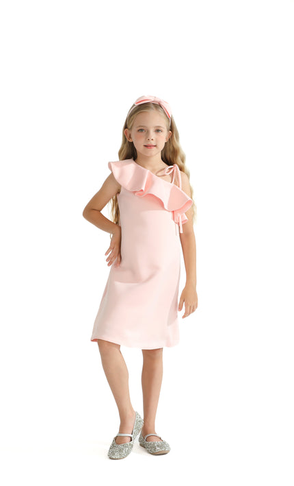 Pink Petulla Off Shoulder Ruffle Dress