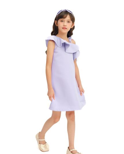 Purple Petulla Off Shoulder Ruffle Dress