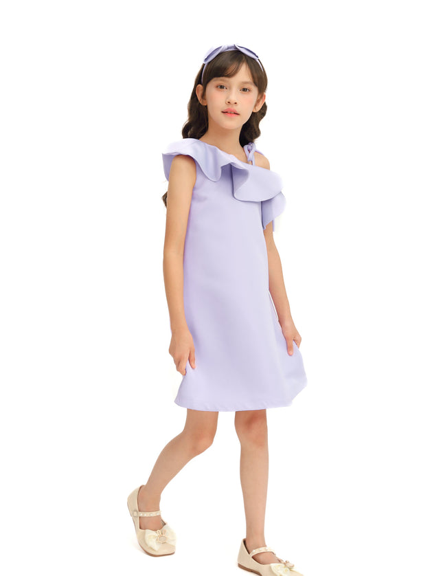 Purple Petulla Off Shoulder Ruffle Dress