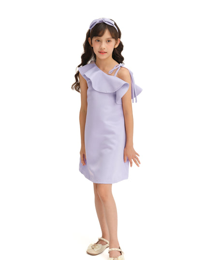 Purple Petulla Off Shoulder Ruffle Dress