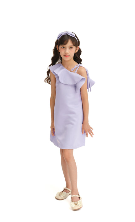 Purple Petulla Off Shoulder Ruffle Dress
