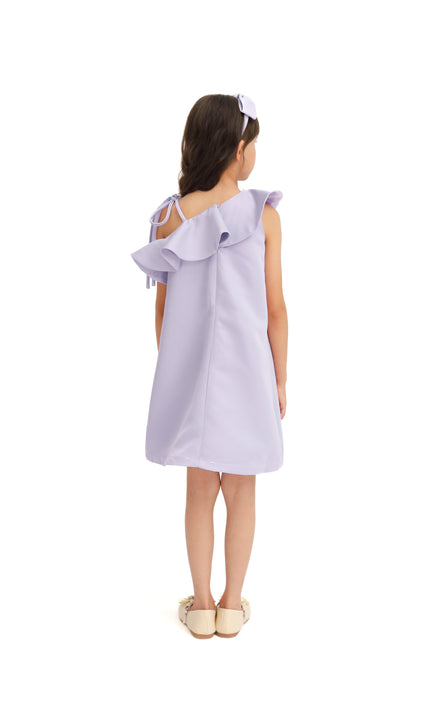 Purple Petulla Off Shoulder Ruffle Dress