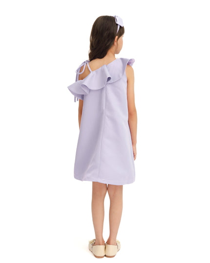 Purple Petulla Off Shoulder Ruffle Dress