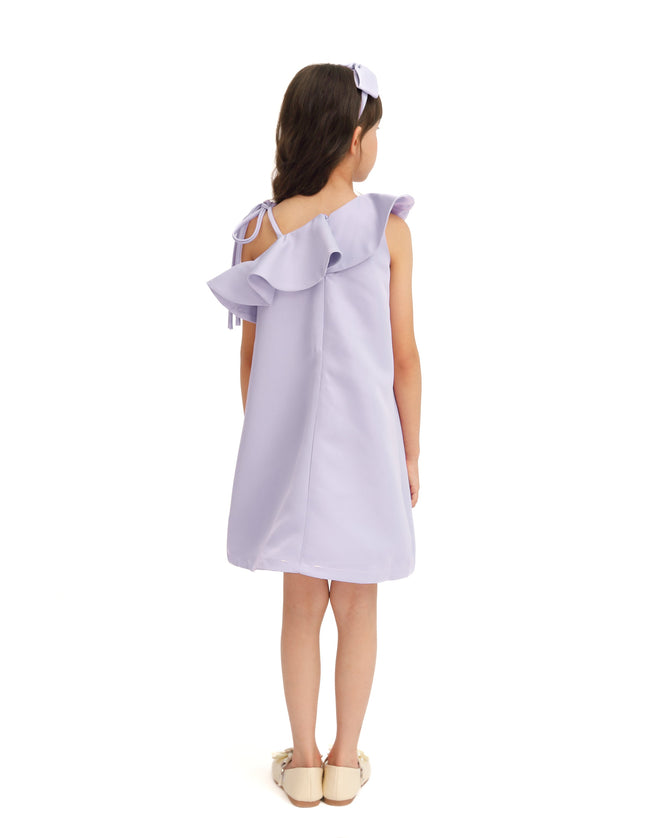 Purple Petulla Off Shoulder Ruffle Dress
