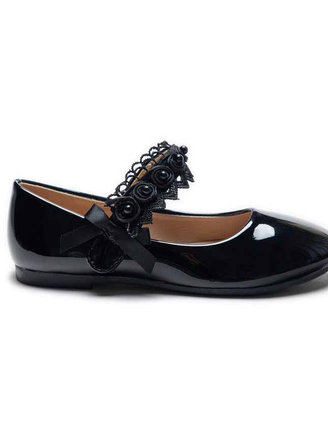 kidsatelier-Tulleen-Black-Patent-Rose-Pearl-Doily-Flats-Tulleen-TSM42001-Black-2