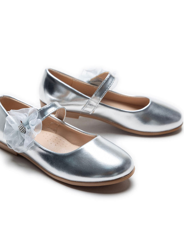 kidsatelier-Tulleen-Silver Cross Banded Ribbon Flats-TSM42002-Silver-1