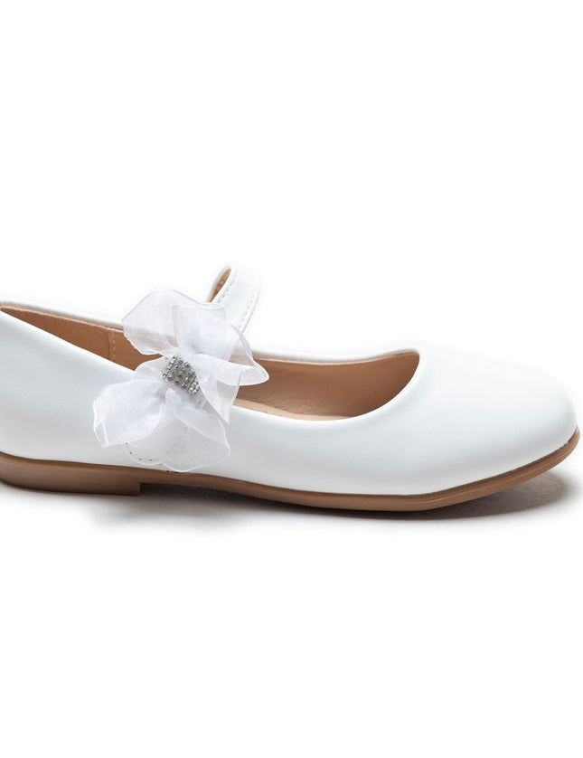 kidsatelier-Tulleen-White Cross Banded Ribbon Flats-TSM42002-White-2