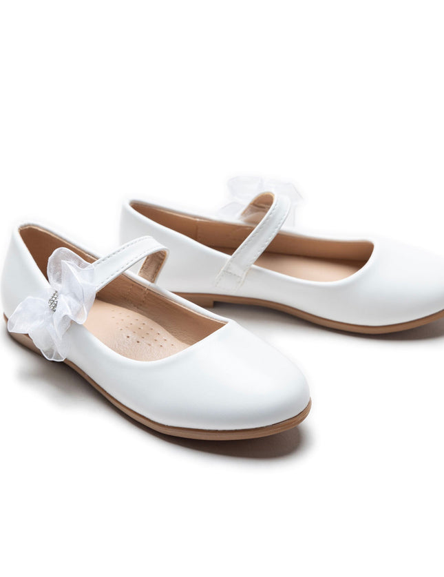 kidsatelier-Tulleen-White Cross Banded Ribbon Flats-TSM42002-White-3