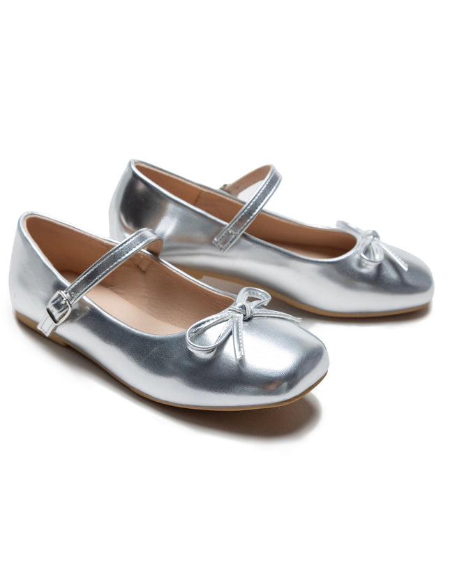 Silver Julietta Bow Flats