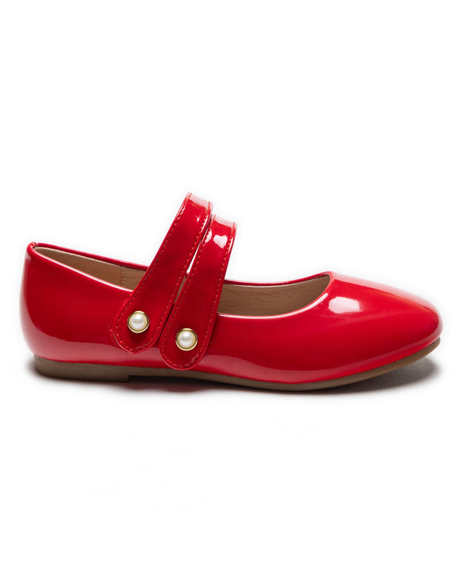 Red Dorothea Banded Patent Flats