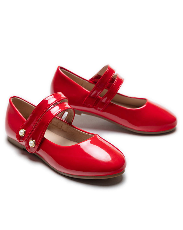 Red Dorothea Banded Patent Flats