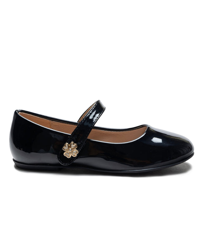 Black Maleia Clover Charm Flats