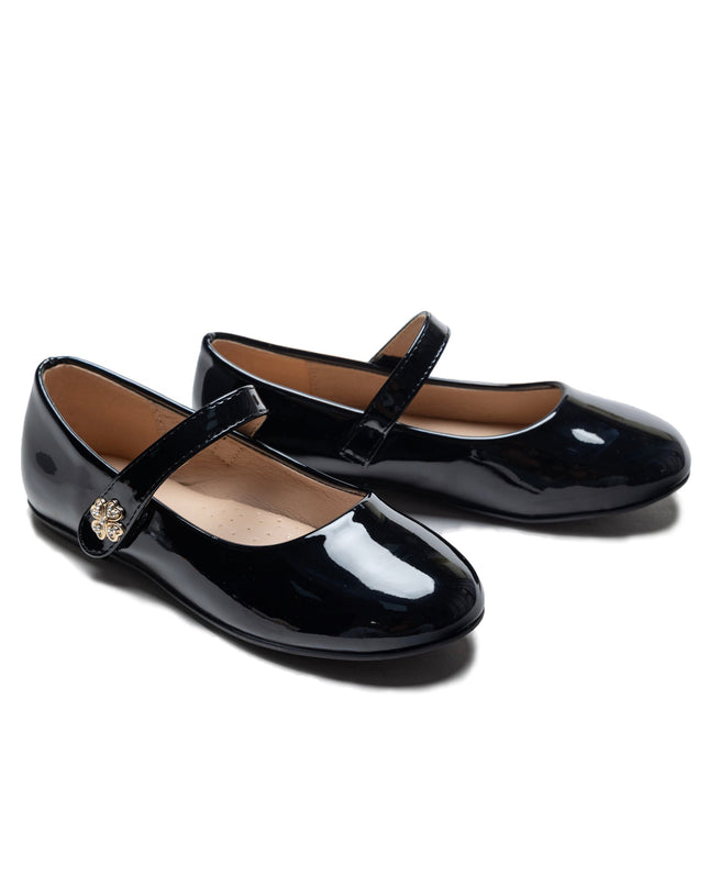 Black Maleia Clover Charm Flats