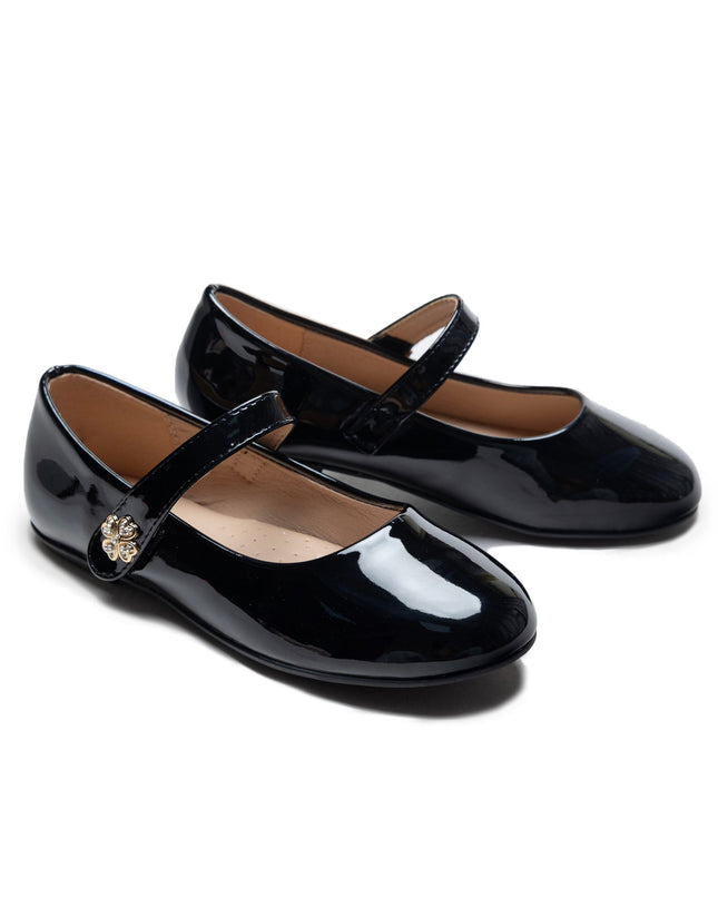 Black Maleia Clover Charm Flats