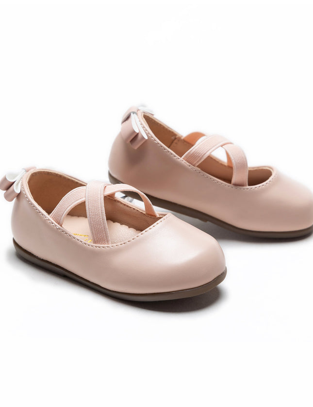 kidsatelier-Tulleen-Powder Pink-Charmed-Cross-Banded-Ribbon-Flats-TSM42018-Pink-1