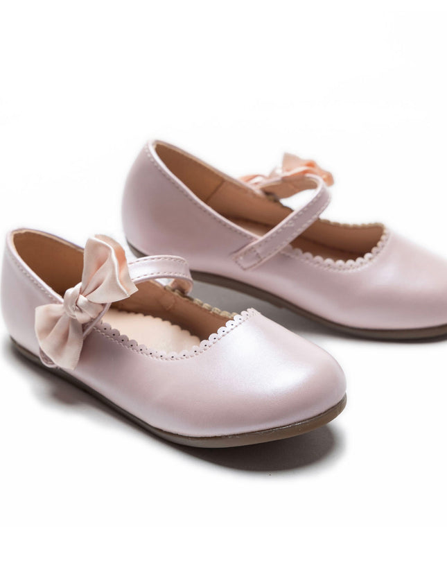 kidsatelier-Tulleen-Pink-Satin-Elodie-Bow-Flats-TSM42019-Pink-1